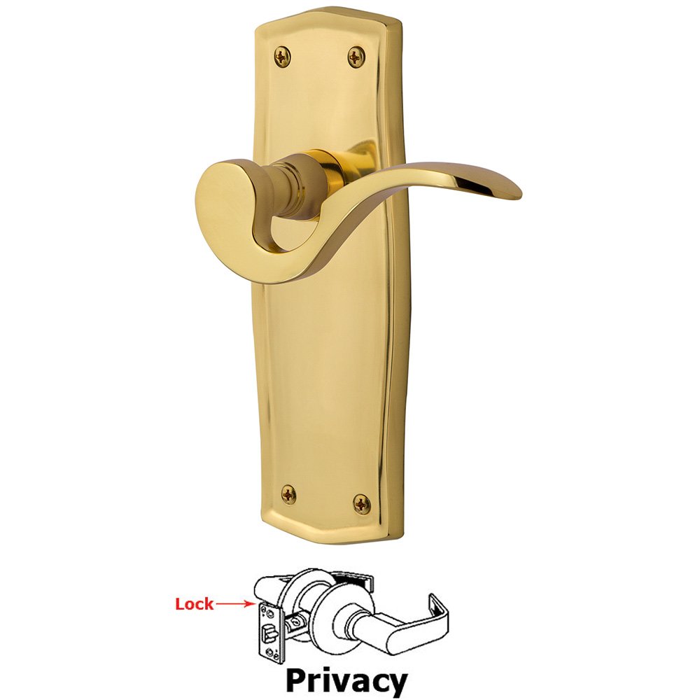 Prairie Plate Privacy Manor Lever in Unlacquered Brass