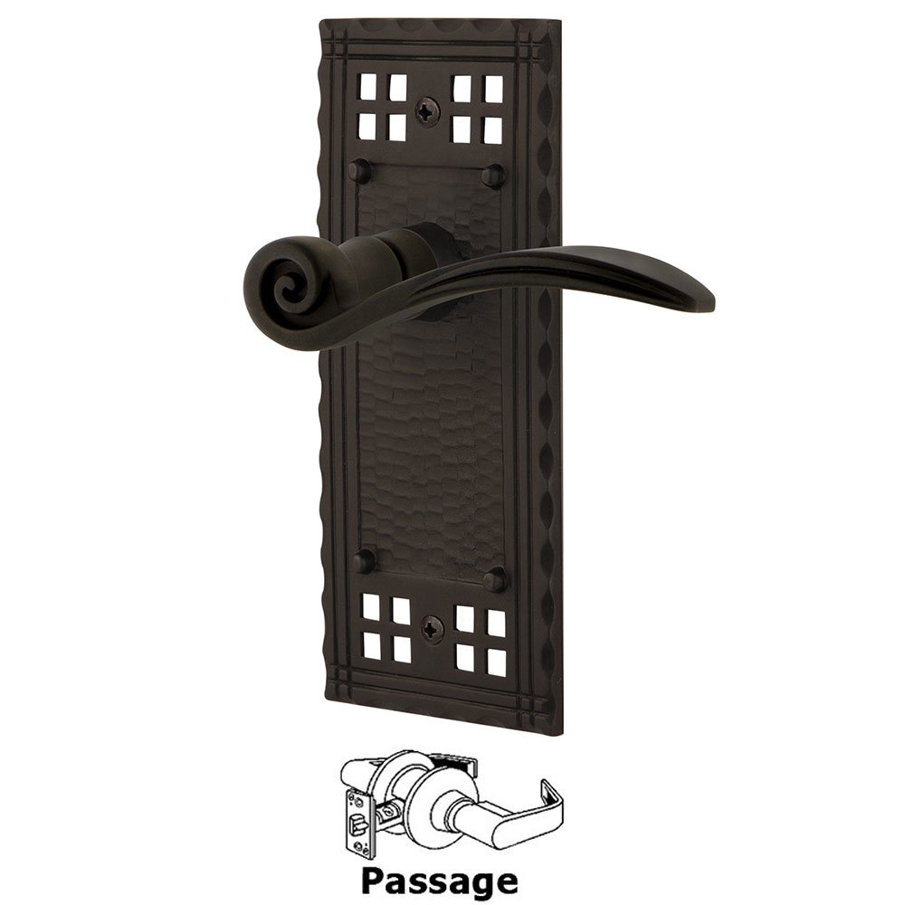 Craftsman Plate Passage Swan Lever in Oil-Rubbed Bronze