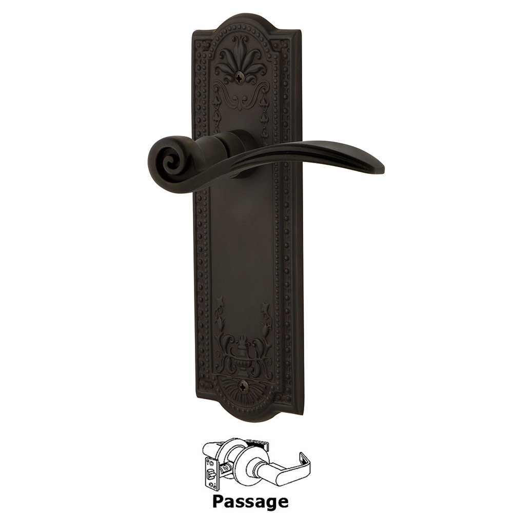 Meadows Plate Passage Swan Lever in Oil-Rubbed Bronze