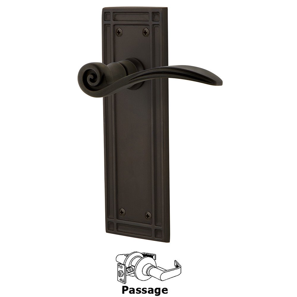 Mission Plate Passage Swan Lever in Oil-Rubbed Bronze
