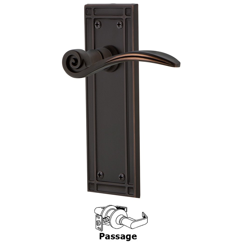Mission Plate Passage Swan Lever in Timeless Bronze