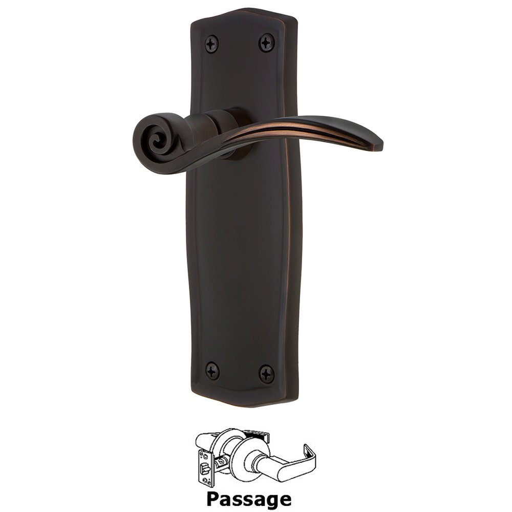 Prairie Plate Passage Swan Lever in Timeless Bronze