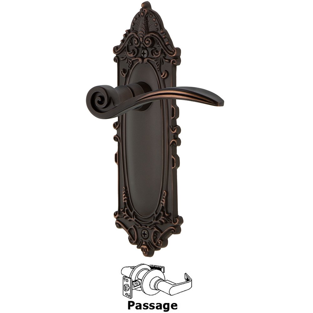 Victorian Plate Passage Swan Lever in Timeless Bronze