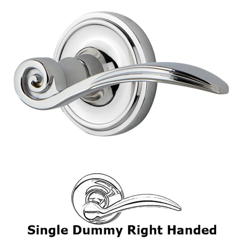 Classic Rose Single Dummy Right Handed Swan Lever in Bright Chrome