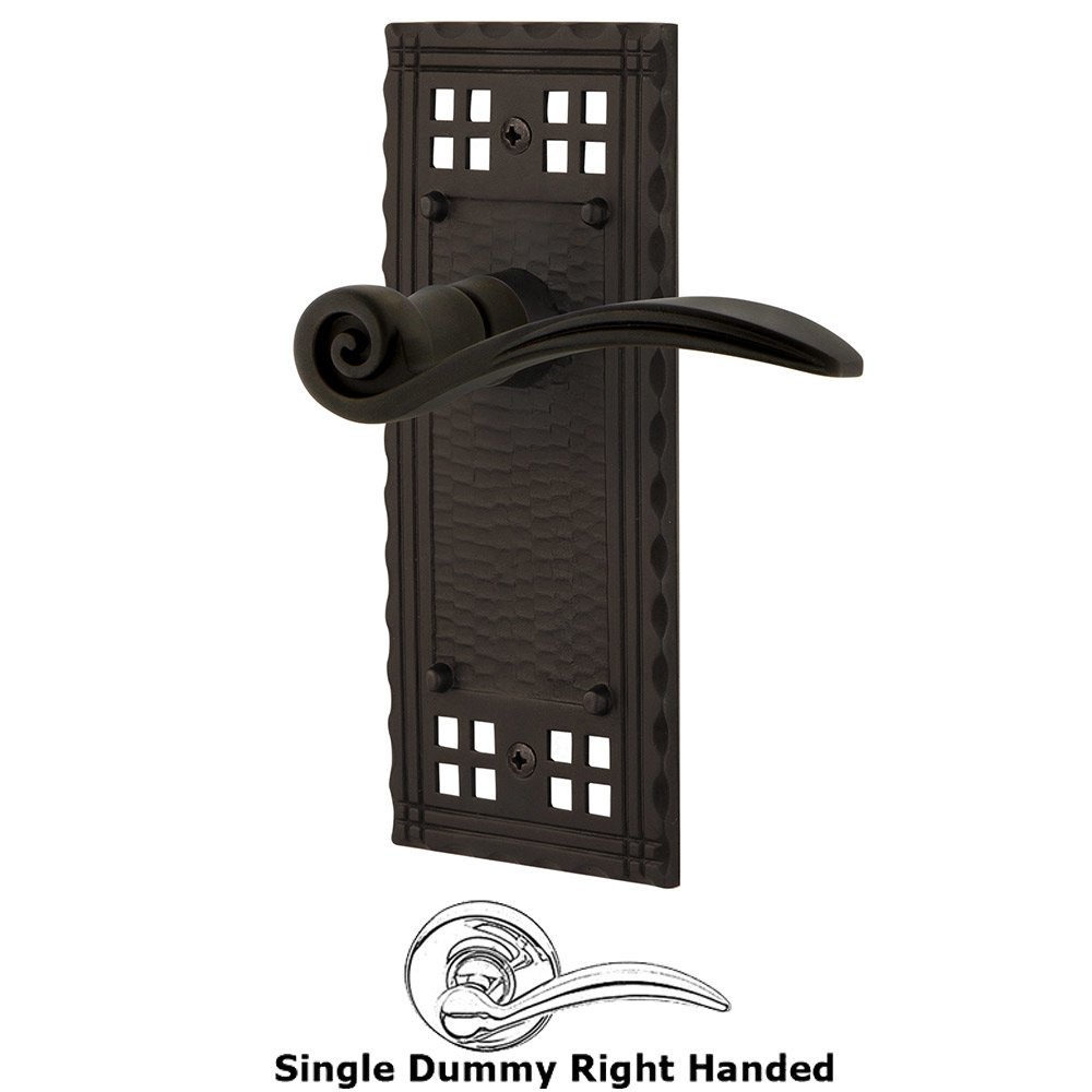 Craftsman Plate Single Dummy Right Handed Swan Lever in Oil-Rubbed Bronze
