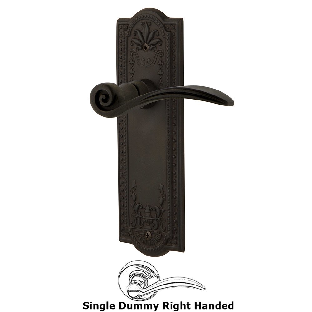 Meadows Plate Single Dummy Right Handed Swan Lever in Oil-Rubbed Bronze