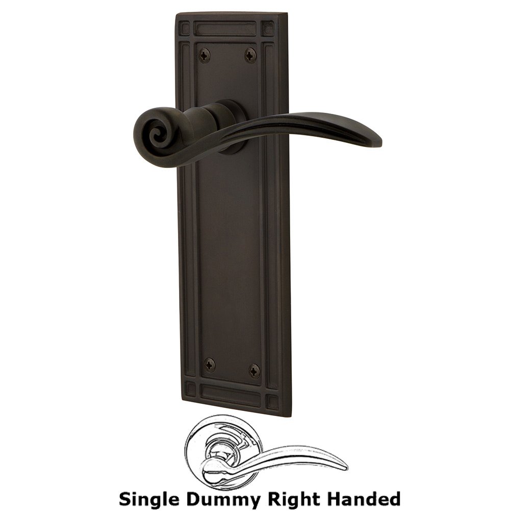 Mission Plate Single Dummy Right Handed Swan Lever in Oil-Rubbed Bronze