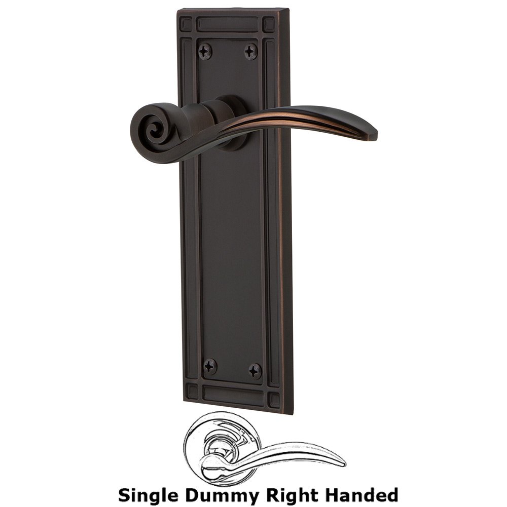 Mission Plate Single Dummy Right Handed Swan Lever in Timeless Bronze