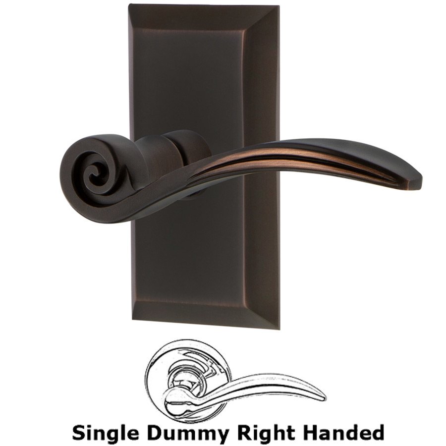 Studio Plate Single Dummy Right Handed Swan Lever in Timeless Bronze