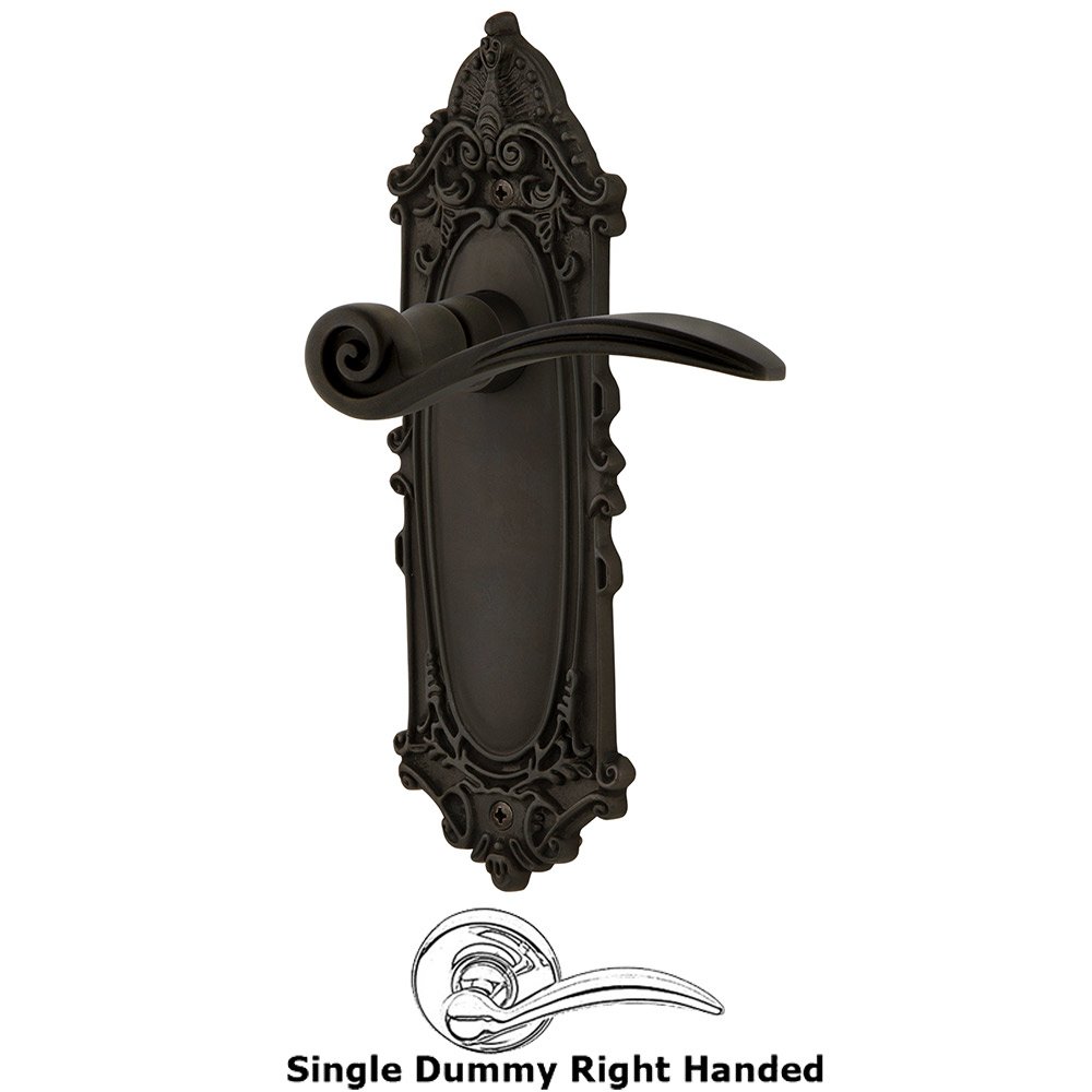 Victorian Plate Single Dummy Right Handed Swan Lever in Oil-Rubbed Bronze