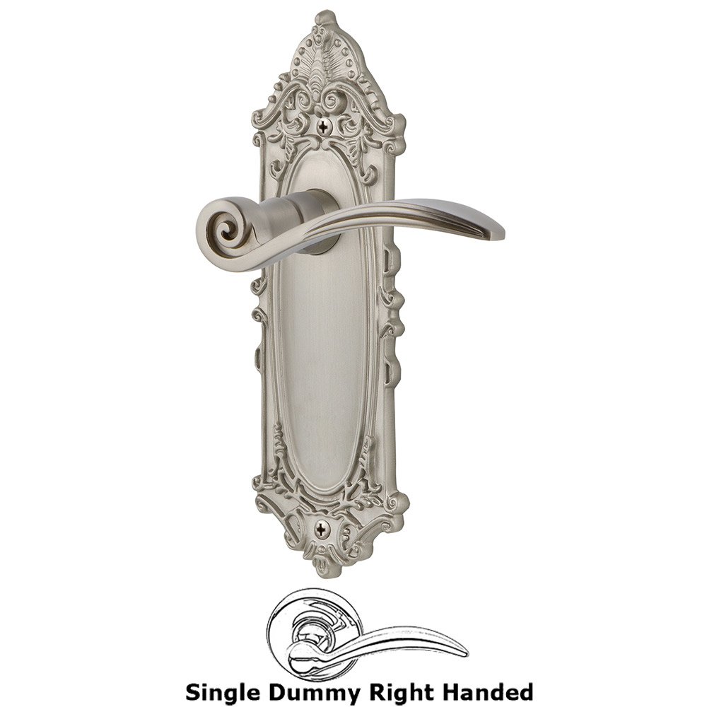 Victorian Plate Single Dummy Right Handed Swan Lever in Satin Nickel