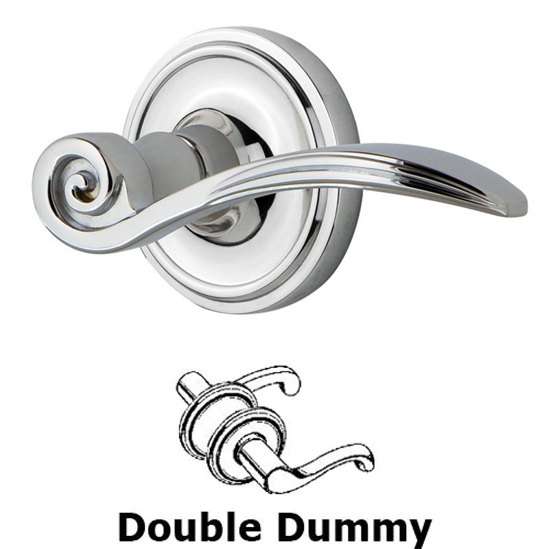 Classic Rose Double Dummy Swan Lever in Bright Chrome