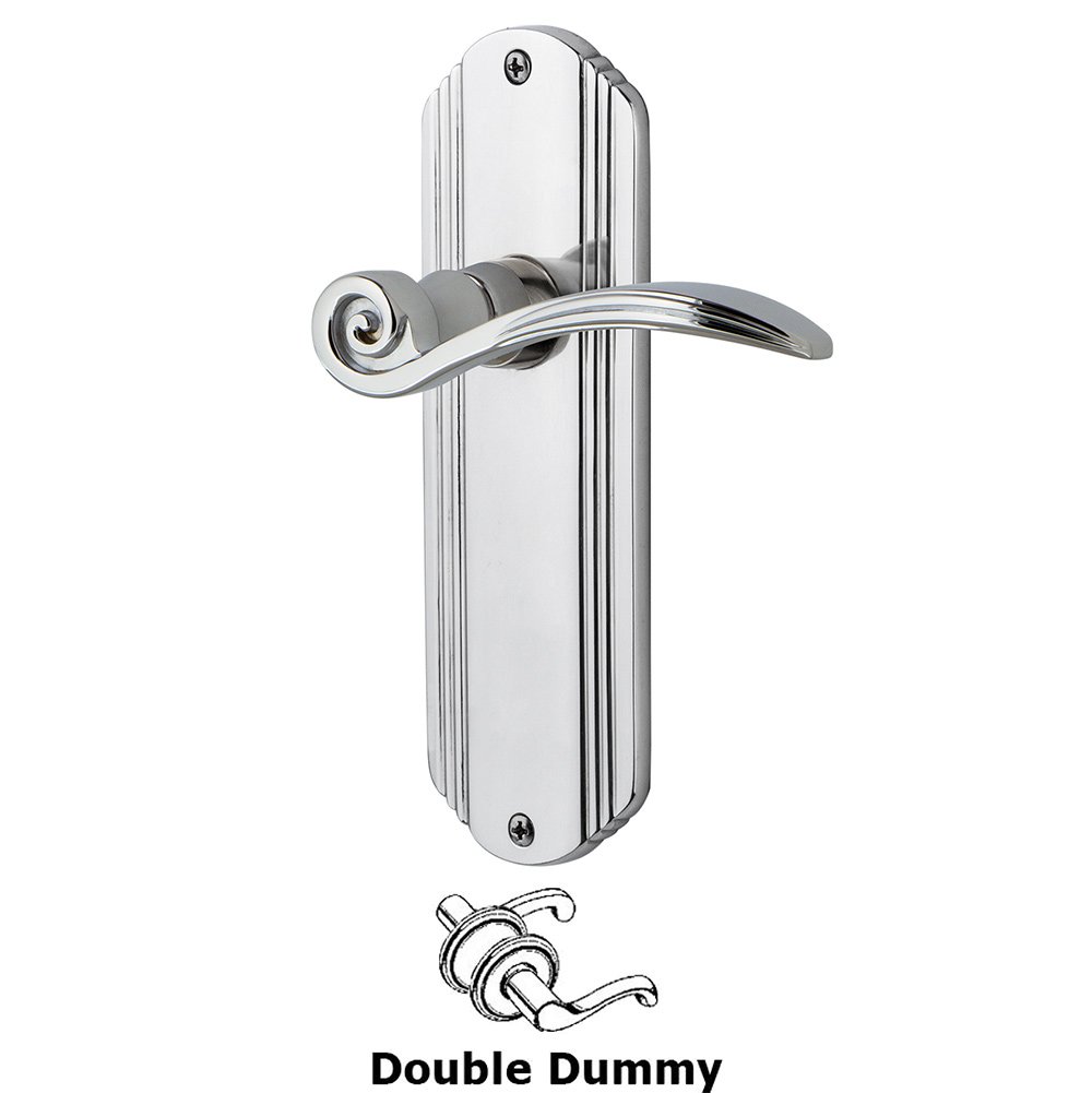Deco Plate Double Dummy Swan Lever in Bright Chrome