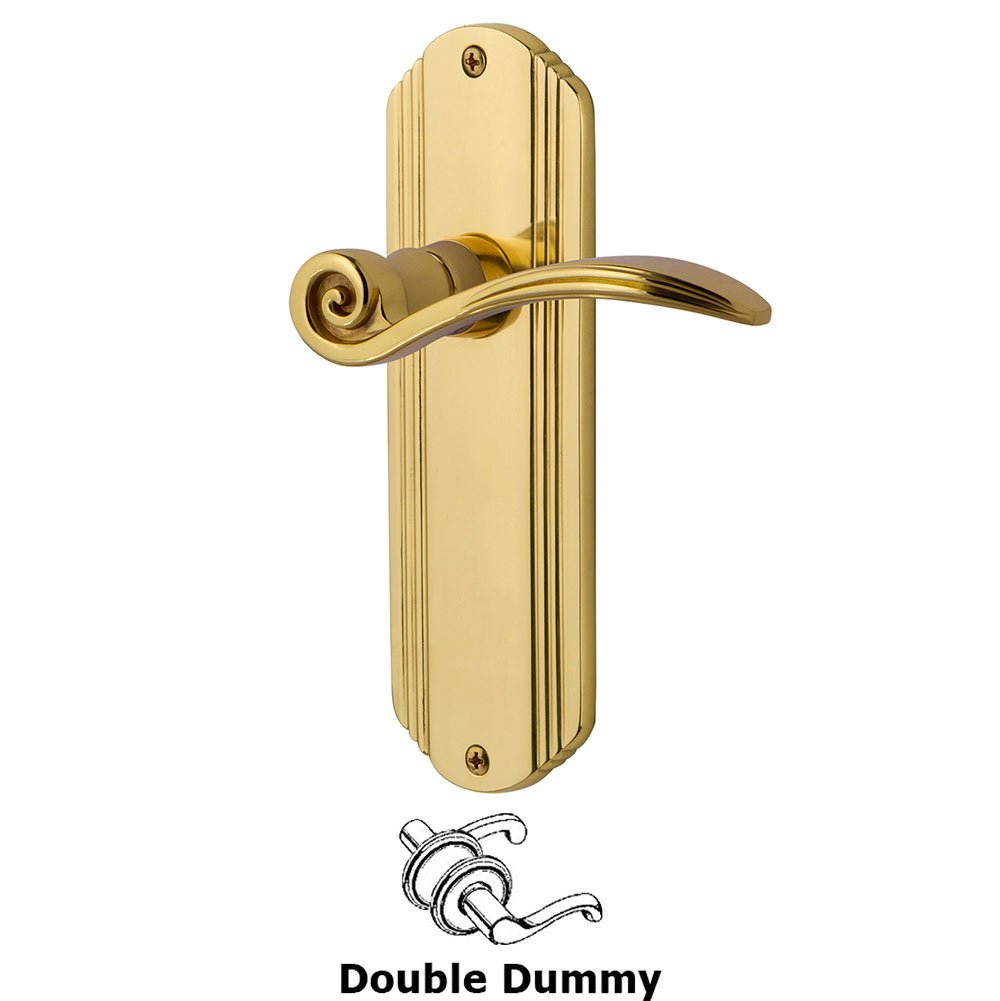 Deco Plate Double Dummy Swan Lever in Polished Brass