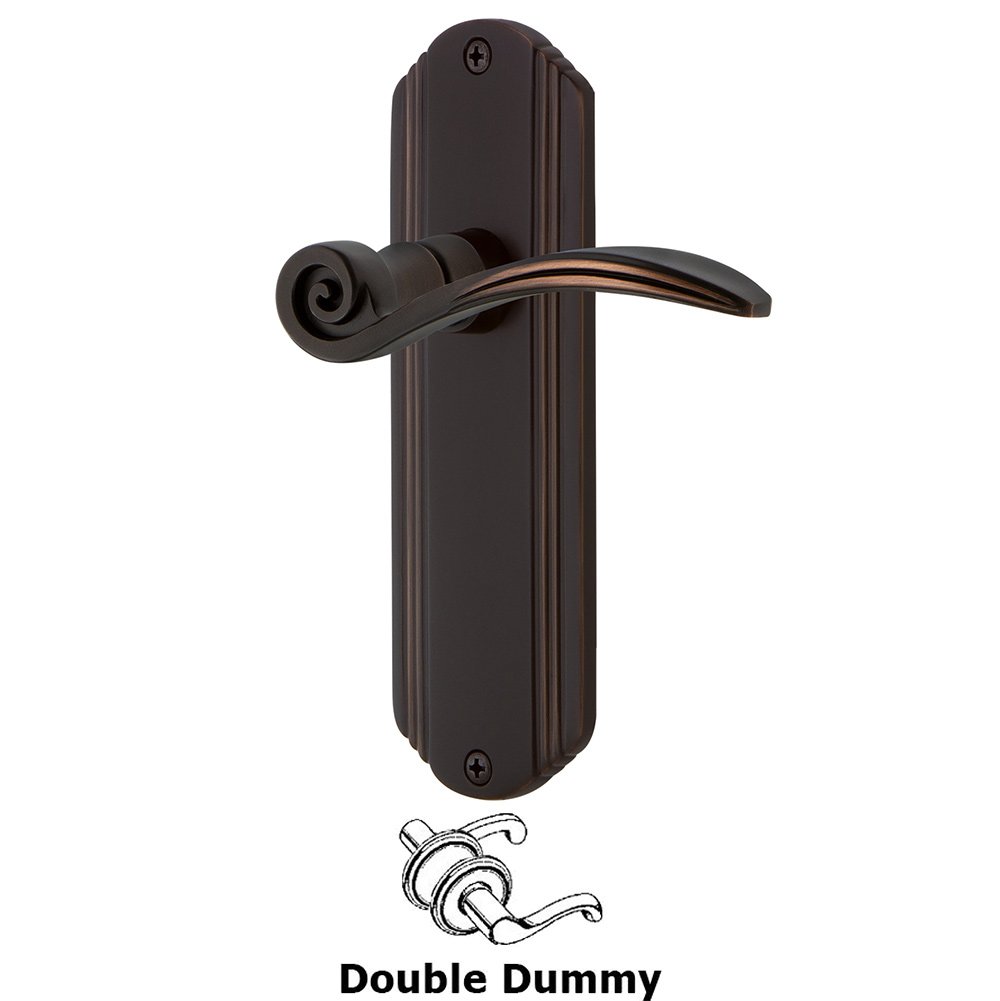 Deco Plate Double Dummy Swan Lever in Timeless Bronze