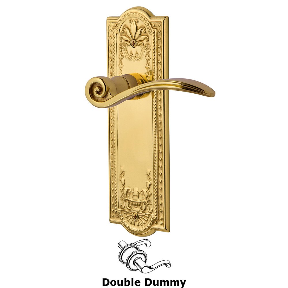 Meadows Plate Double Dummy Swan Lever in Polished Brass