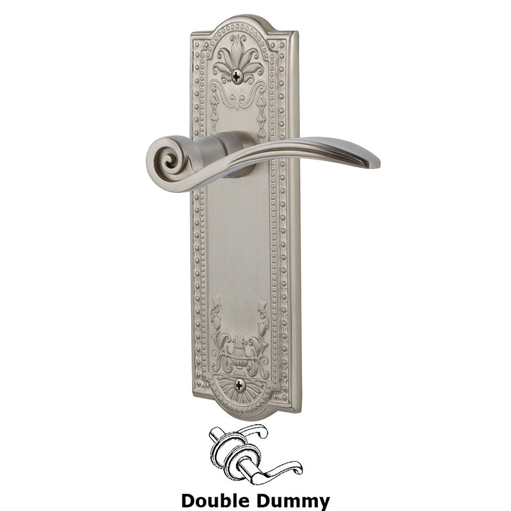 Meadows Plate Double Dummy Swan Lever in Satin Nickel