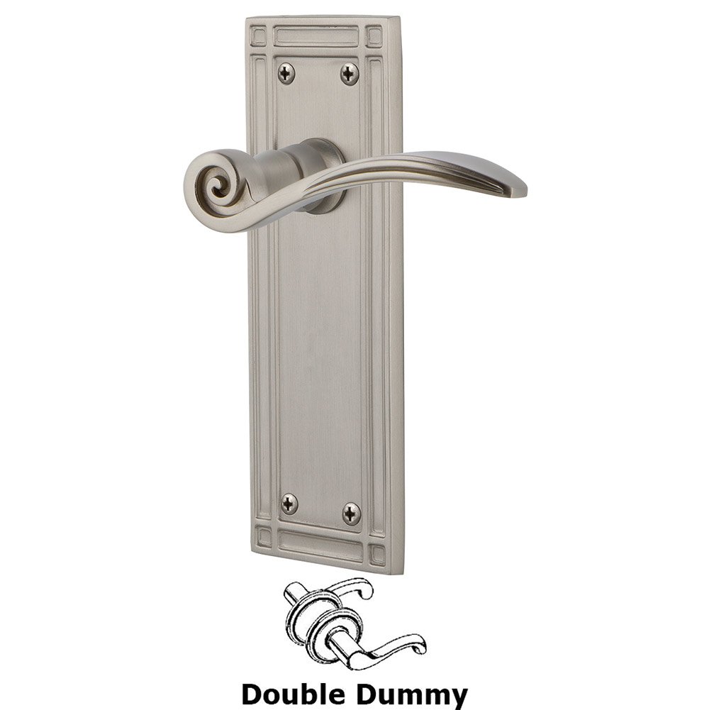 Mission Plate Double Dummy Swan Lever in Satin Nickel