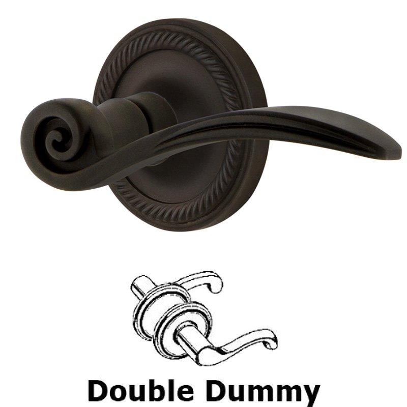 Rope Rose Double Dummy Swan Lever in Oil-Rubbed Bronze