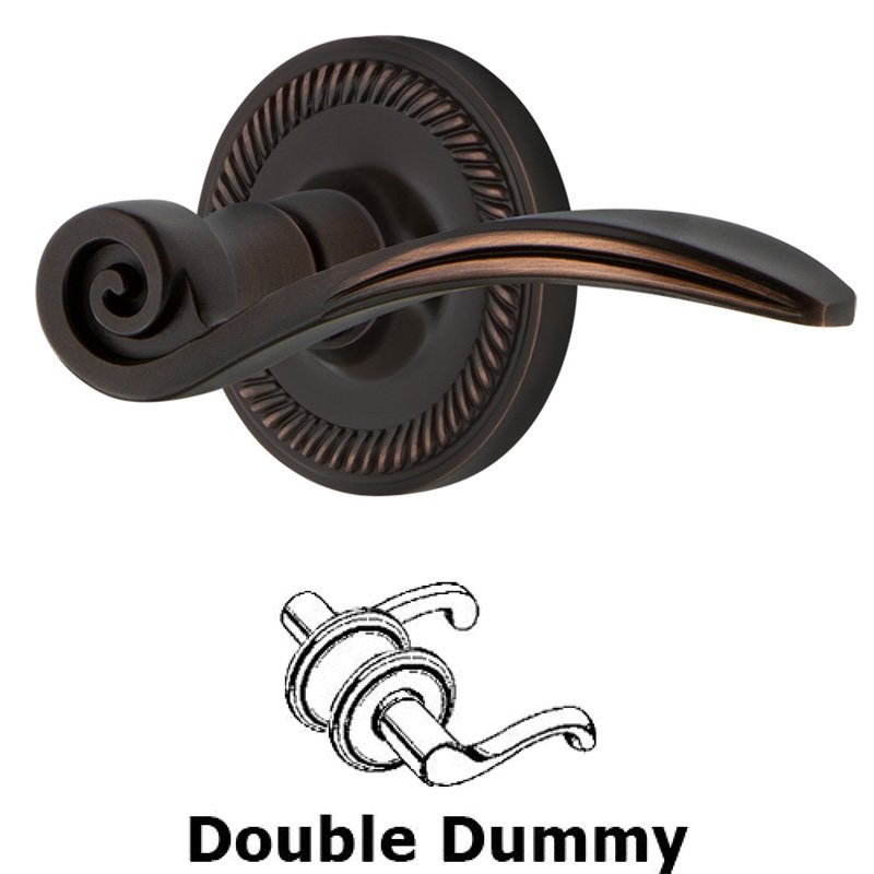 Rope Rose Double Dummy Swan Lever in Timeless Bronze