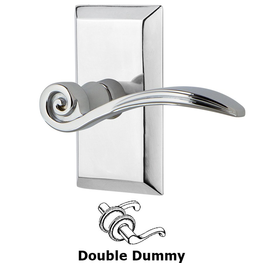 Studio Plate Double Dummy Swan Lever in Bright Chrome