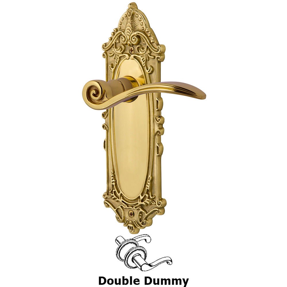 Victorian Plate Double Dummy Swan Lever in Polished Brass
