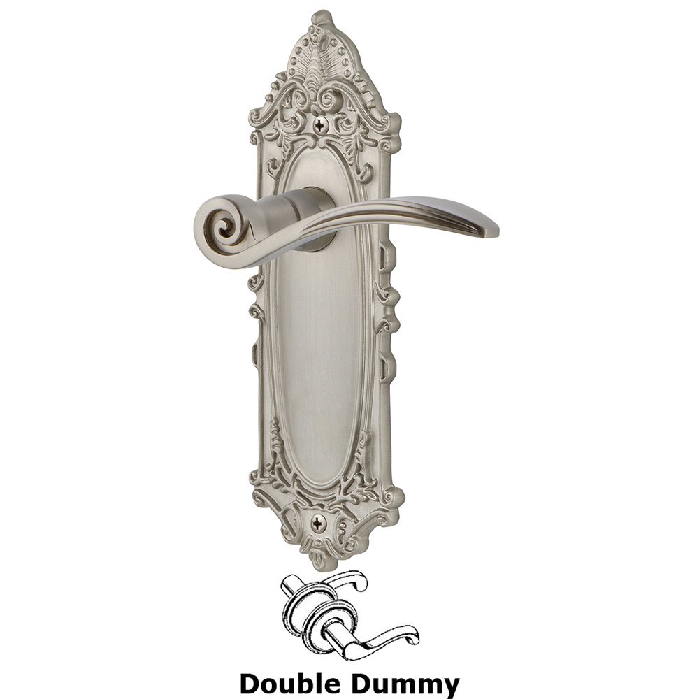 Victorian Plate Double Dummy Swan Lever in Satin Nickel