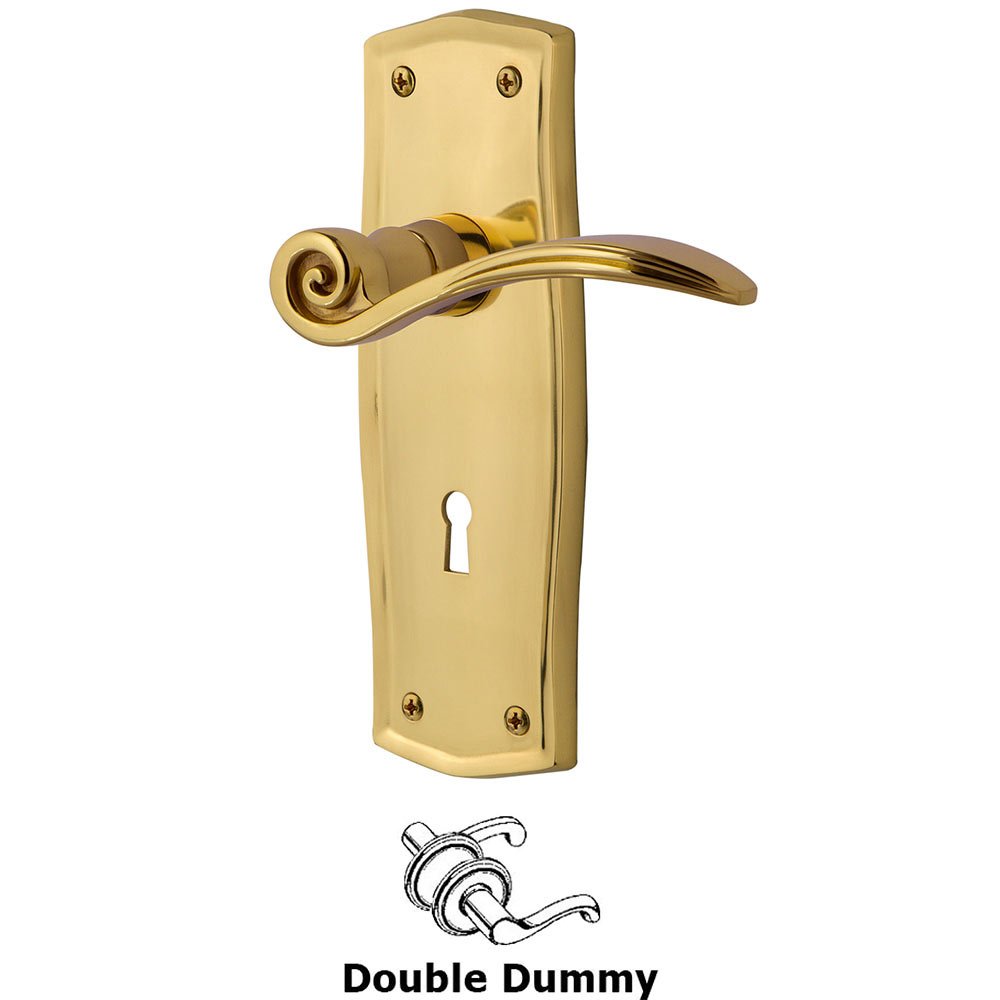 Prairie Plate Double Dummy with Keyhole and  Swan Lever in Unlacquered Brass