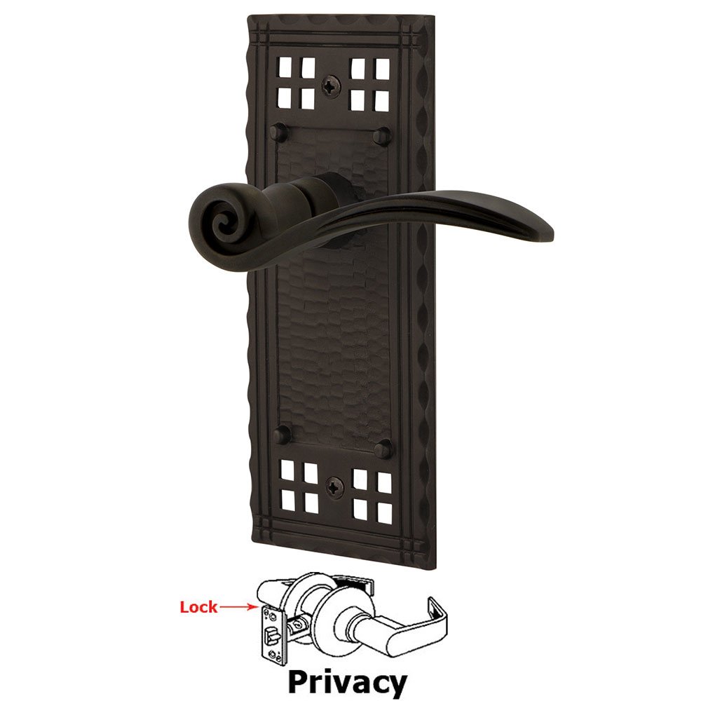 Craftsman Plate Privacy Swan Lever in Oil-Rubbed Bronze