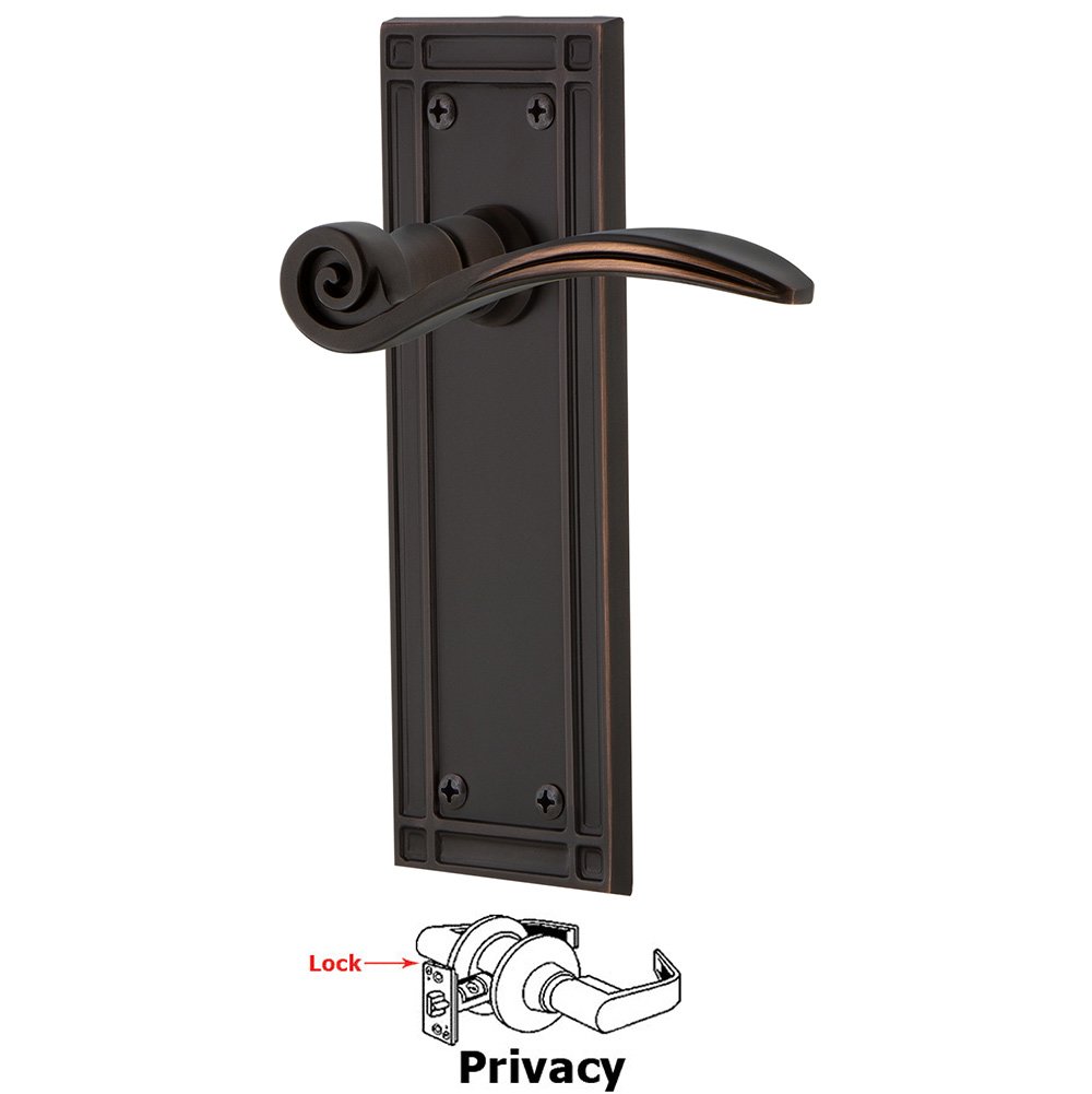 Mission Plate Privacy Swan Lever in Timeless Bronze
