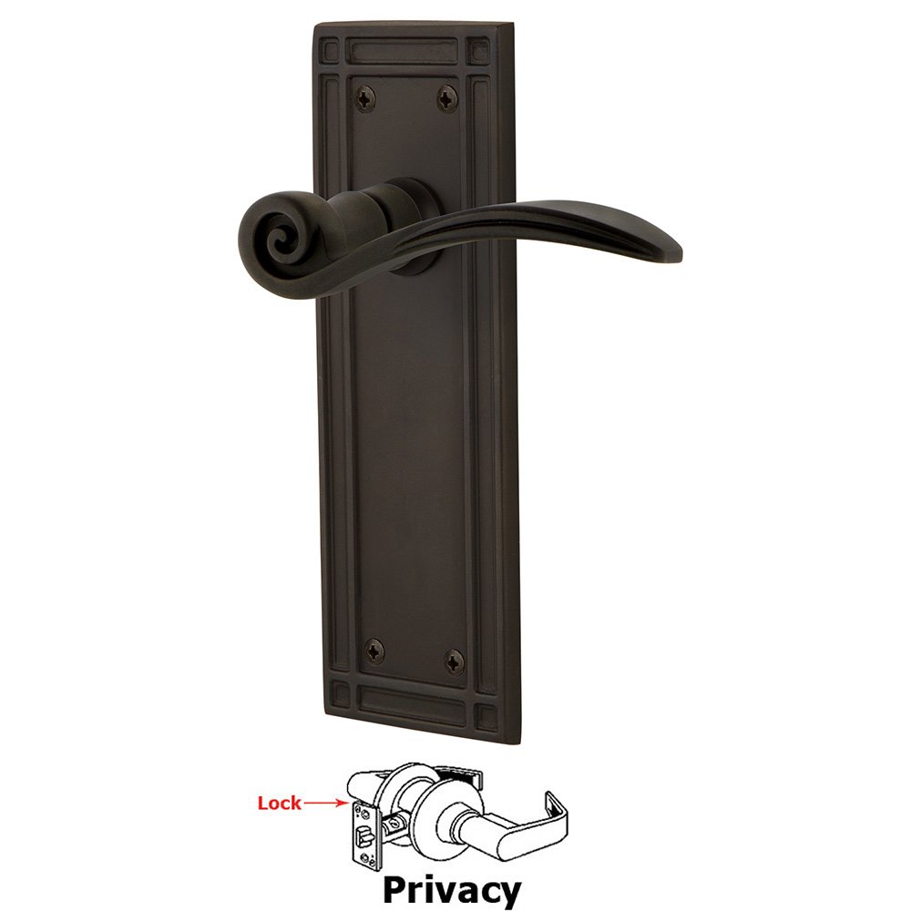 Mission Plate Privacy Swan Lever in Oil-Rubbed Bronze