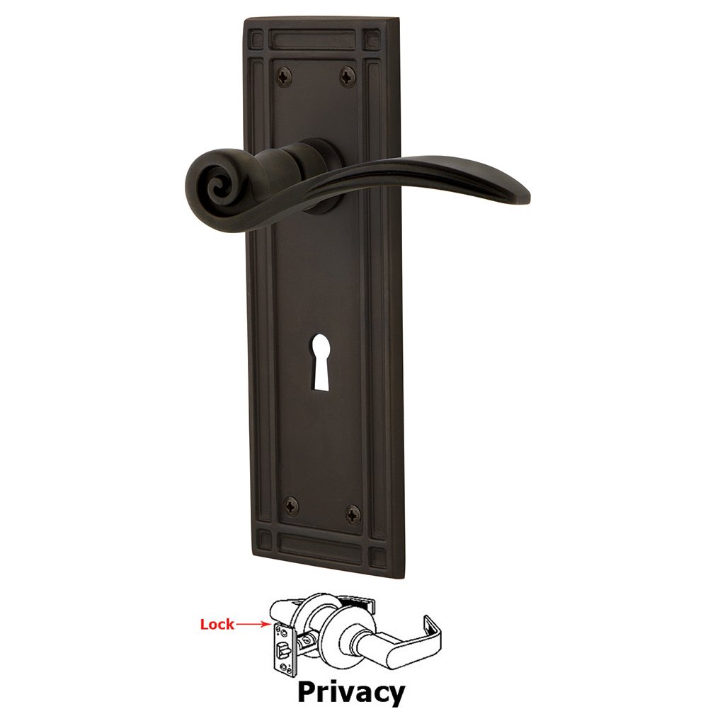 Mission Plate Privacy with Keyhole and  Swan Lever in Oil-Rubbed Bronze