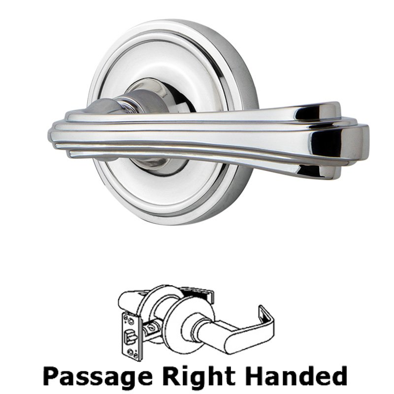 Classic Rose Passage Right Handed Fleur Lever in Bright Chrome