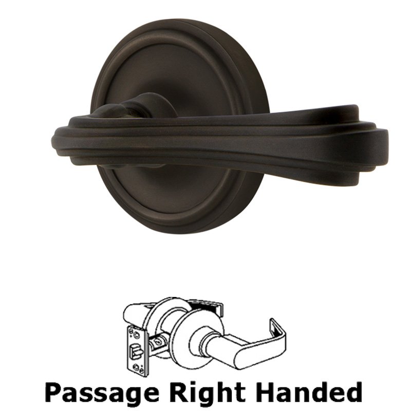 Classic Rose Passage Right Handed Fleur Lever in Oil-Rubbed Bronze