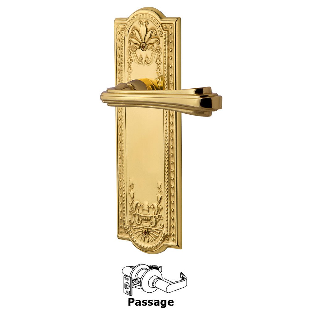 Meadows Plate Passage Fleur Lever in Polished Brass