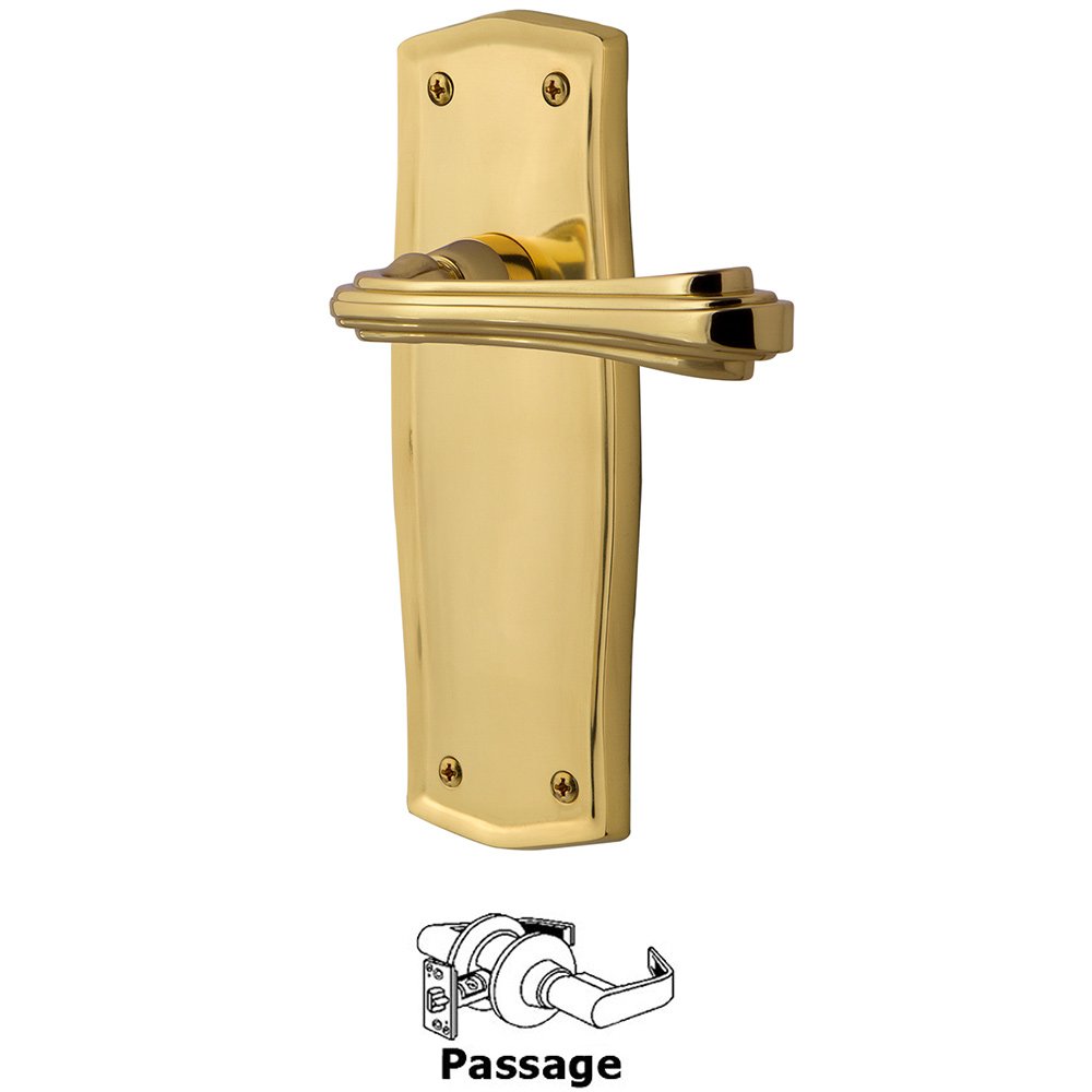 Prairie Plate Passage Fleur Lever in Polished Brass