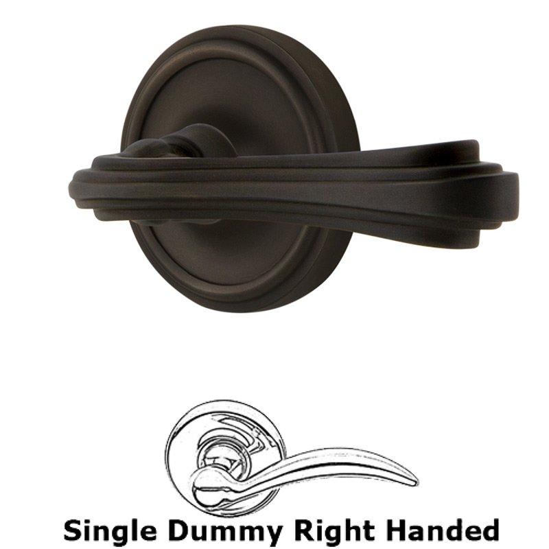 Classic Rose Single Dummy Right Handed Fleur Lever in Oil-Rubbed Bronze