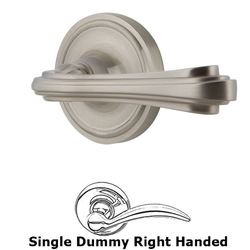 Classic Rose Single Dummy Right Handed Fleur Lever in Satin Nickel