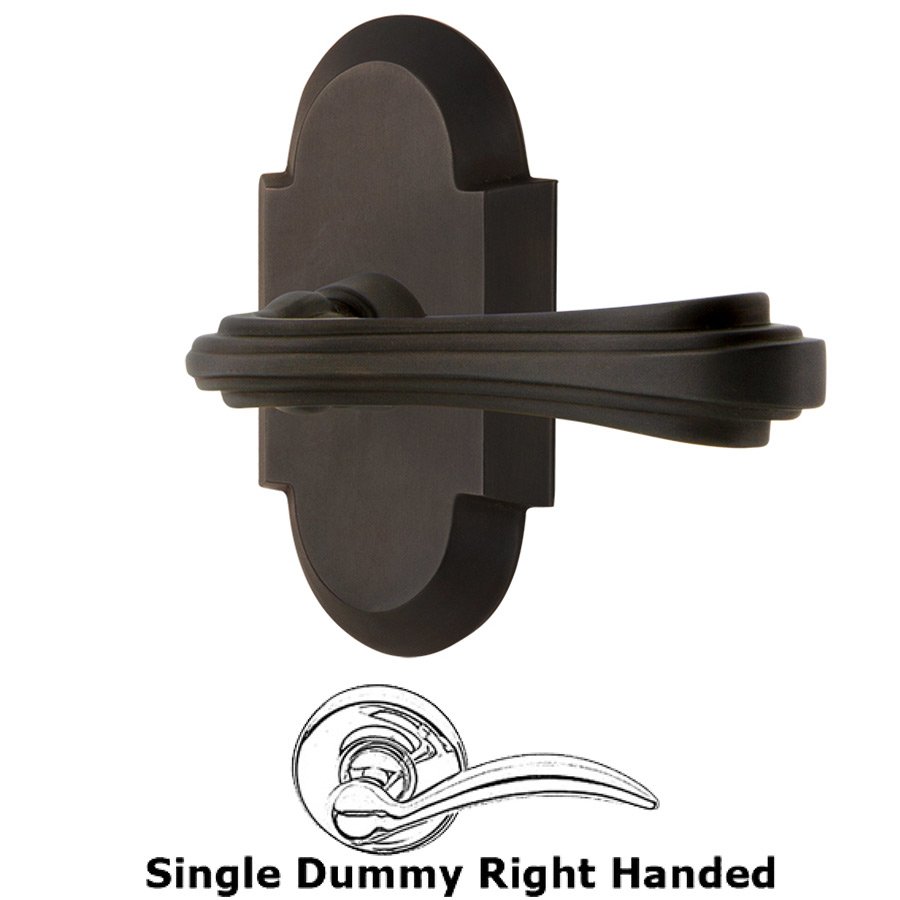 Cottage Plate Single Dummy Right Handed Fleur Lever in Oil-Rubbed Bronze