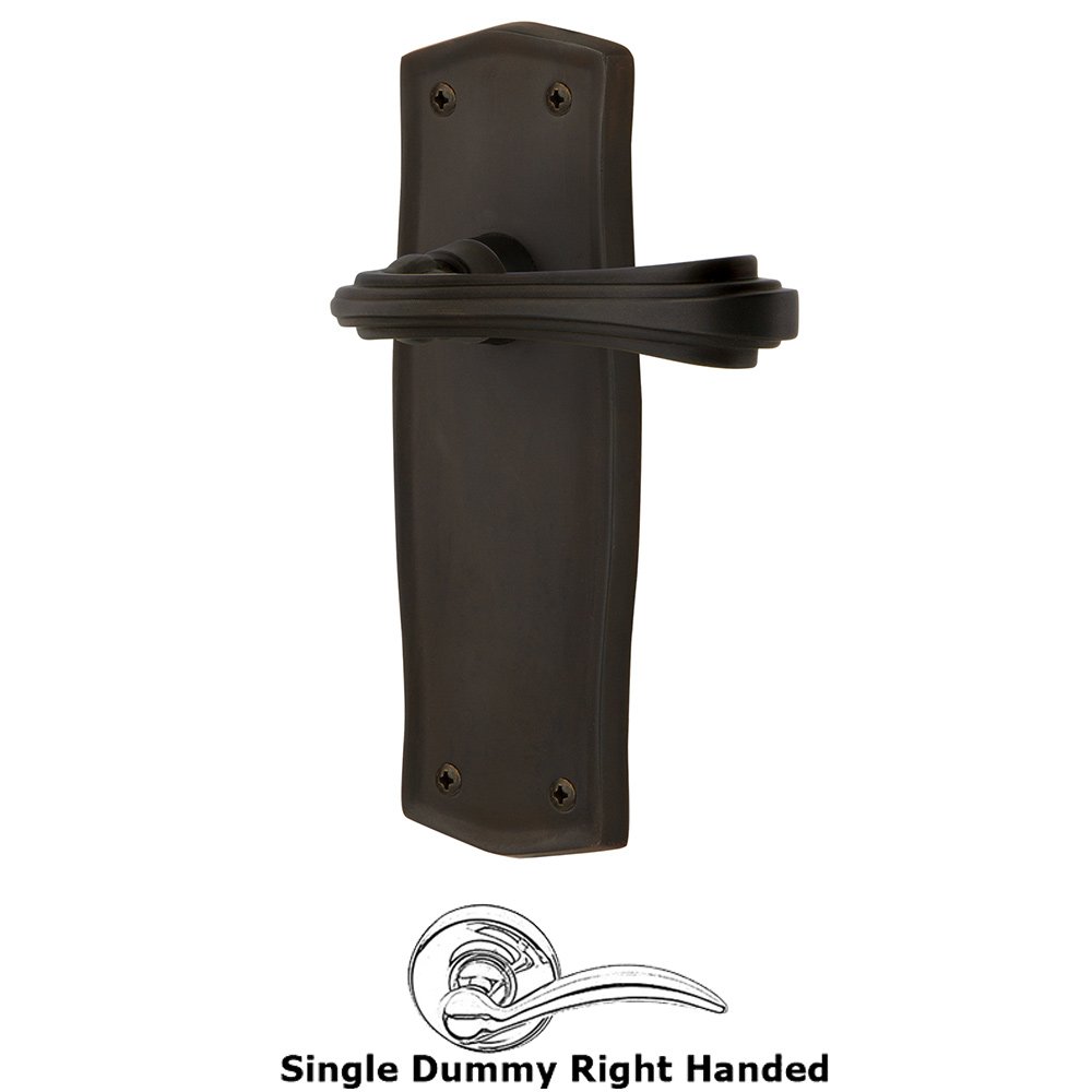 Prairie Plate Single Dummy Right Handed Fleur Lever in Oil-Rubbed Bronze