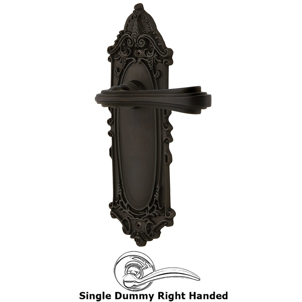 Victorian Plate Single Dummy Right Handed Fleur Lever in Oil-Rubbed Bronze