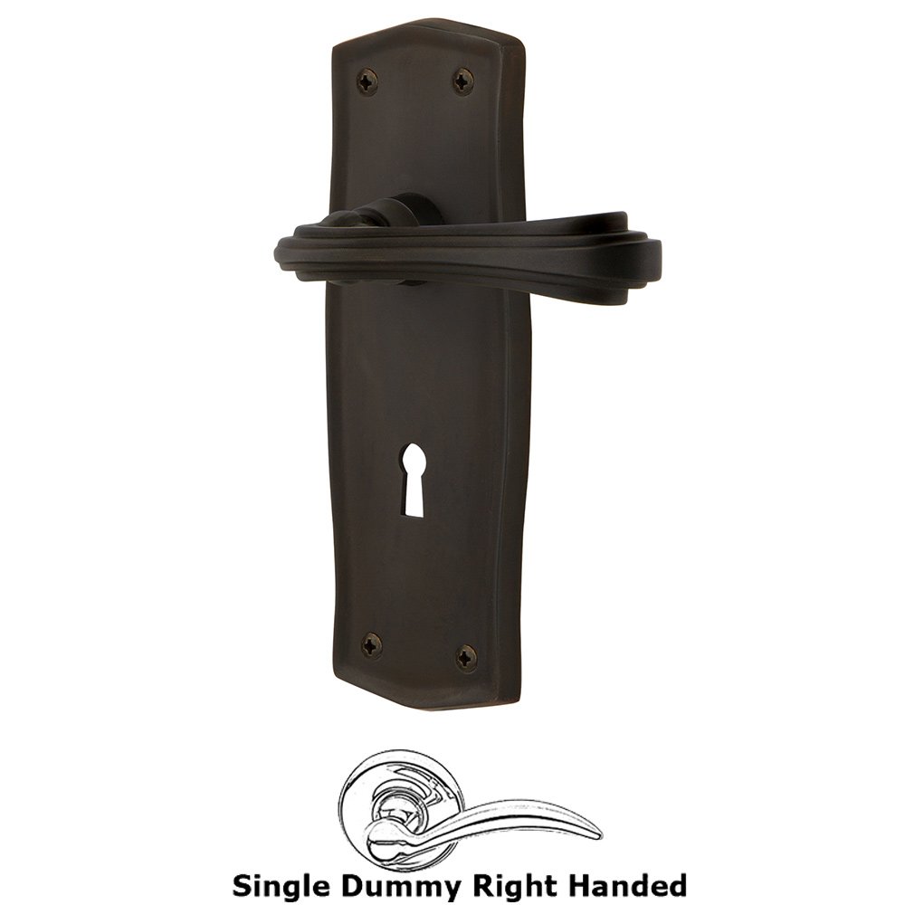 Prairie Plate Single Dummy with Keyhole Right Handed Fleur Lever in Oil-Rubbed Bronze