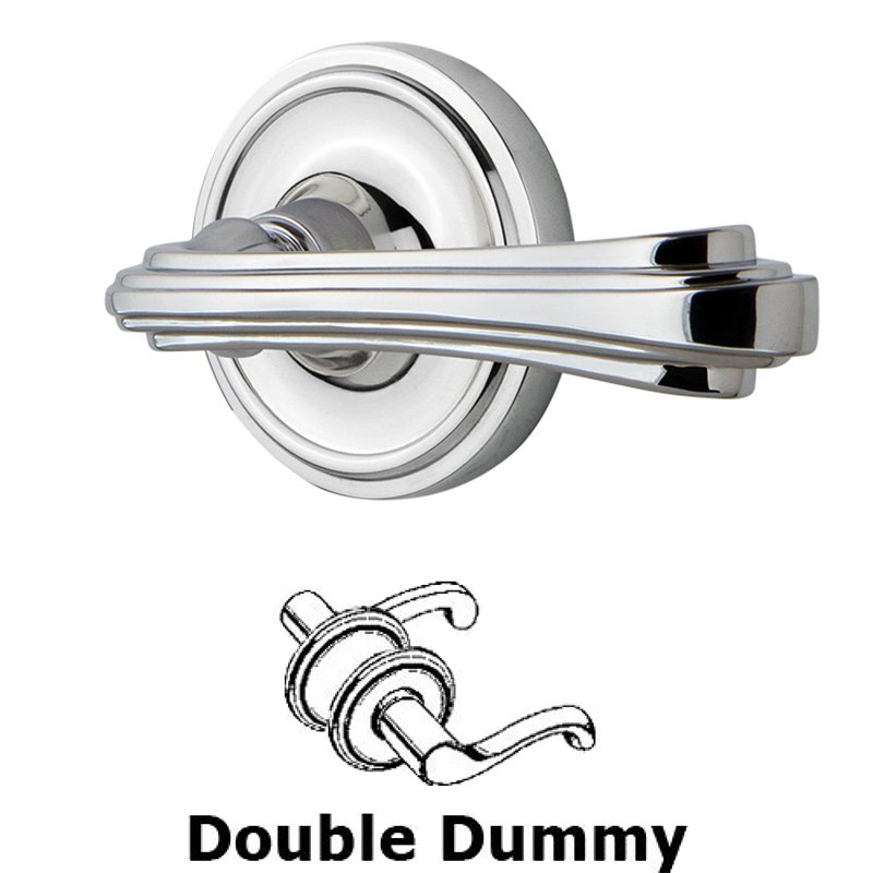 Classic Rose Double Dummy Fleur Lever in Bright Chrome