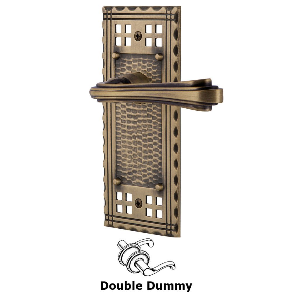 Craftsman Plate Double Dummy Fleur Lever in Antique Brass