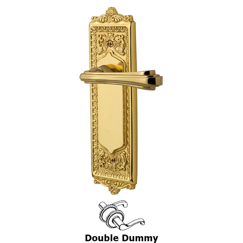 Egg & Dart Plate Double Dummy Fleur Lever in Unlacquered Brass