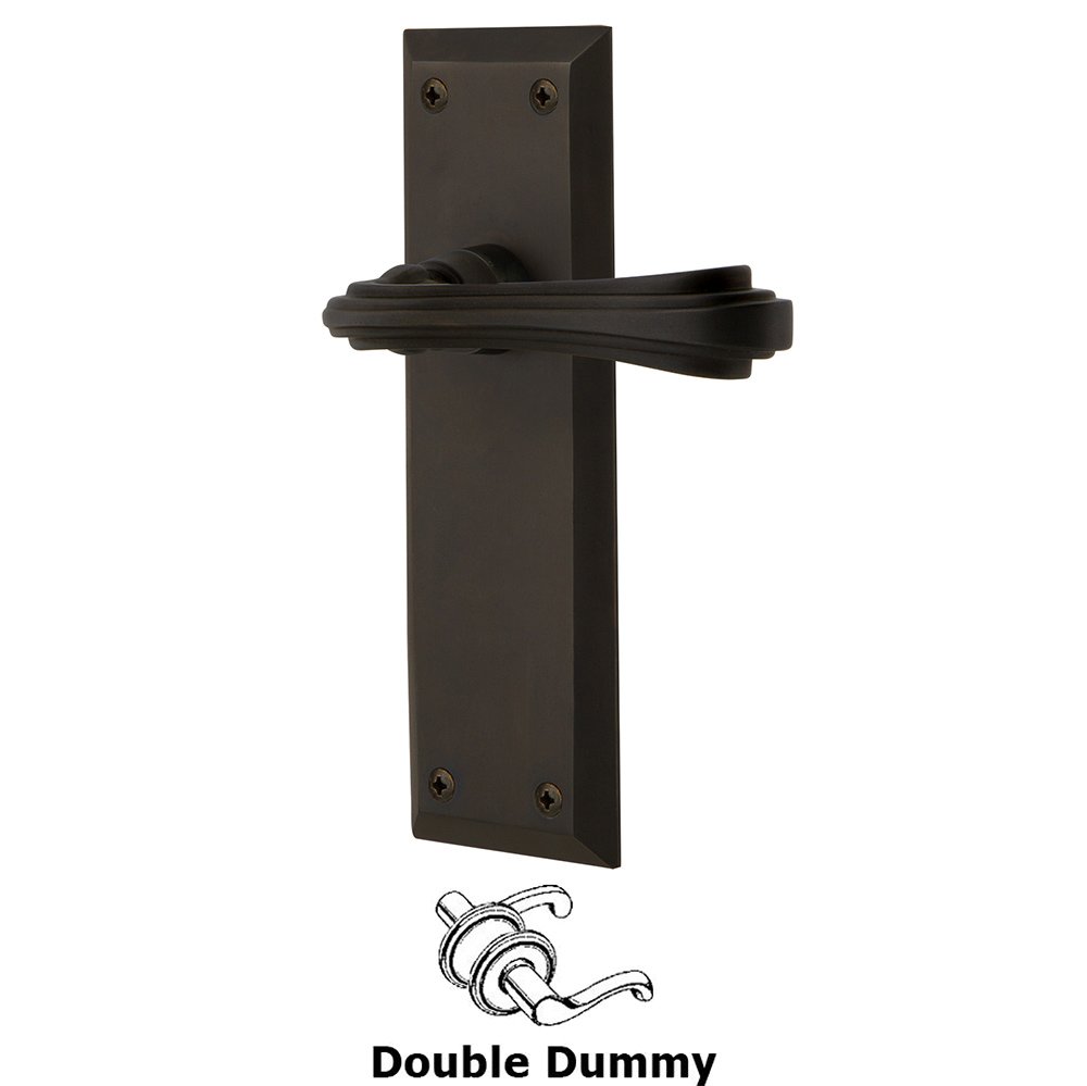 New York Plate Double Dummy Fleur Lever in Oil-Rubbed Bronze
