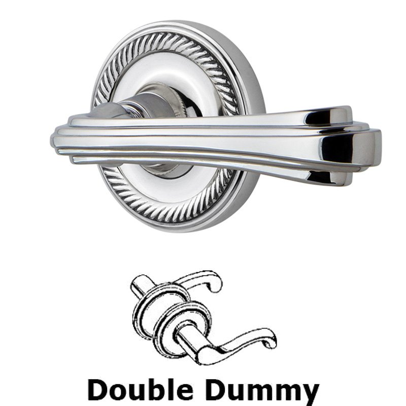Rope Rose Double Dummy Fleur Lever in Bright Chrome