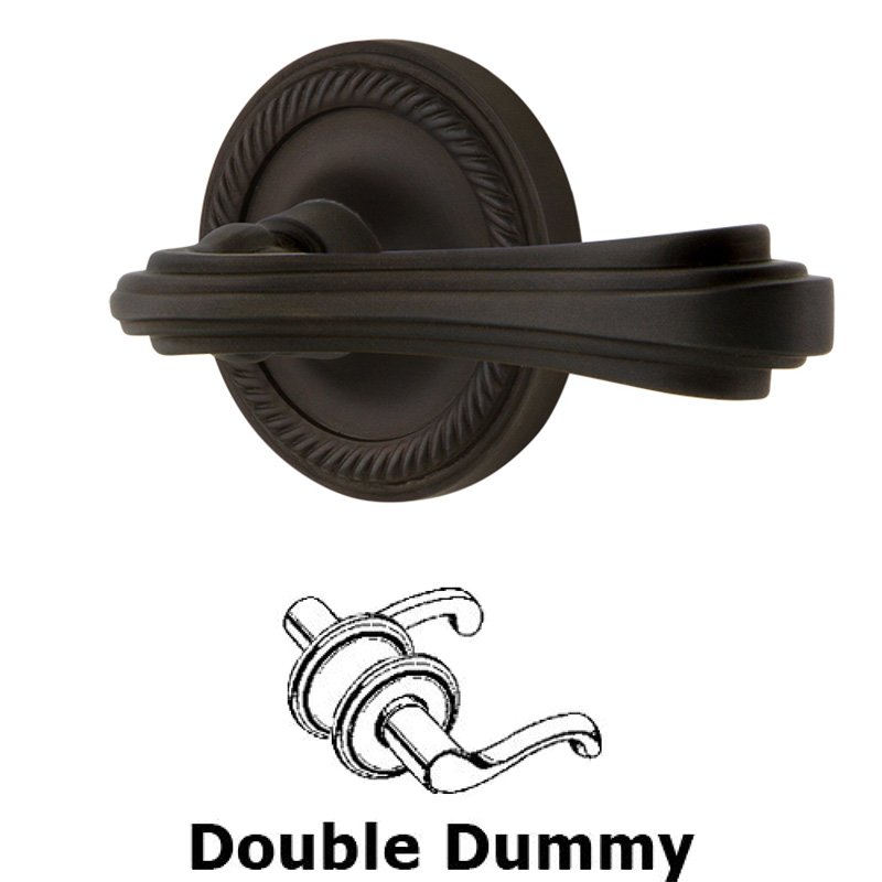 Rope Rose Double Dummy Fleur Lever in Oil-Rubbed Bronze
