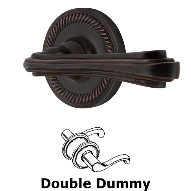Rope Rose Double Dummy Fleur Lever in Timeless Bronze