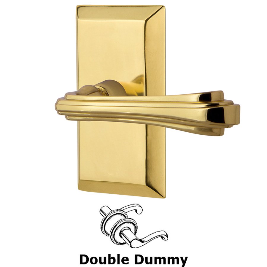 Studio Plate Double Dummy Fleur Lever in Polished Brass
